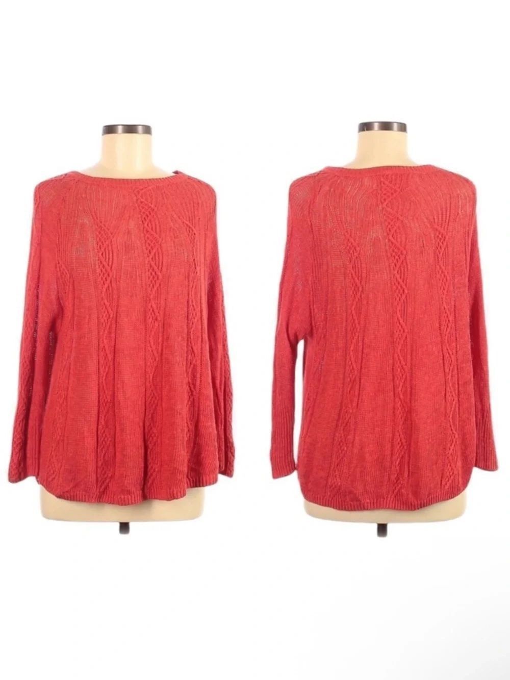 Anthropologie ROSIE NEIRA Cable Knit Linen Blend Sweater M